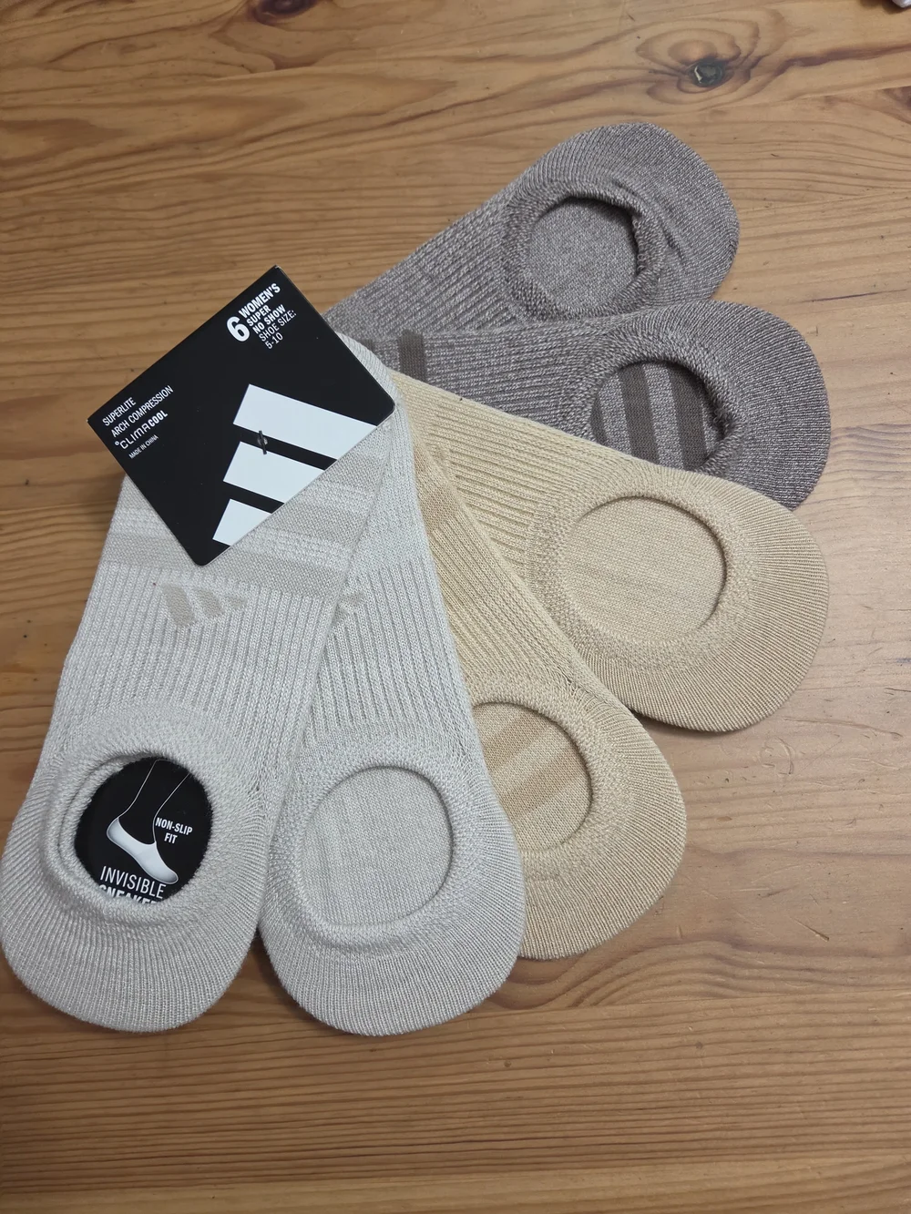Adidas Women's 6-Pack Low-Cut No-Show Socks - Neutral Tones
